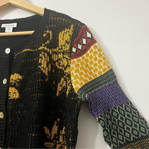 Sundance M Button Down Geometric Cardigan Sweater Whimsigoth Boho Cottagecore - Picture 3 of 9